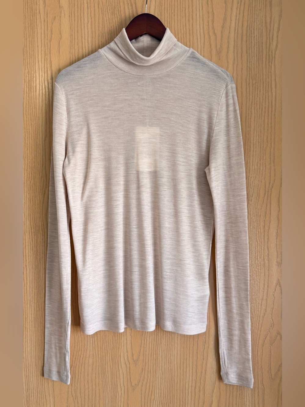 COS | Women’s Large | Blush Wool Knit Turtleneck Quiet Luxury Minimalist Layer